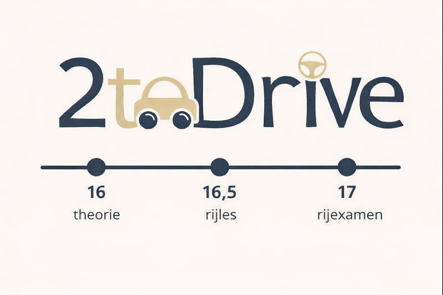 2toDrive rijlessen - Start met autorijden vanaf 16,5 jaar